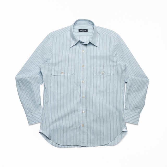 Blue Triple Stripe Work Shirt