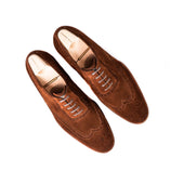 Long Wing Full Brogued Oxford In Tabbaccho Suede Leathter