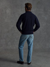 The Open Collar Cashmere Jumper - Ink