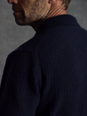 The Open Collar Cashmere Jumper - Ink