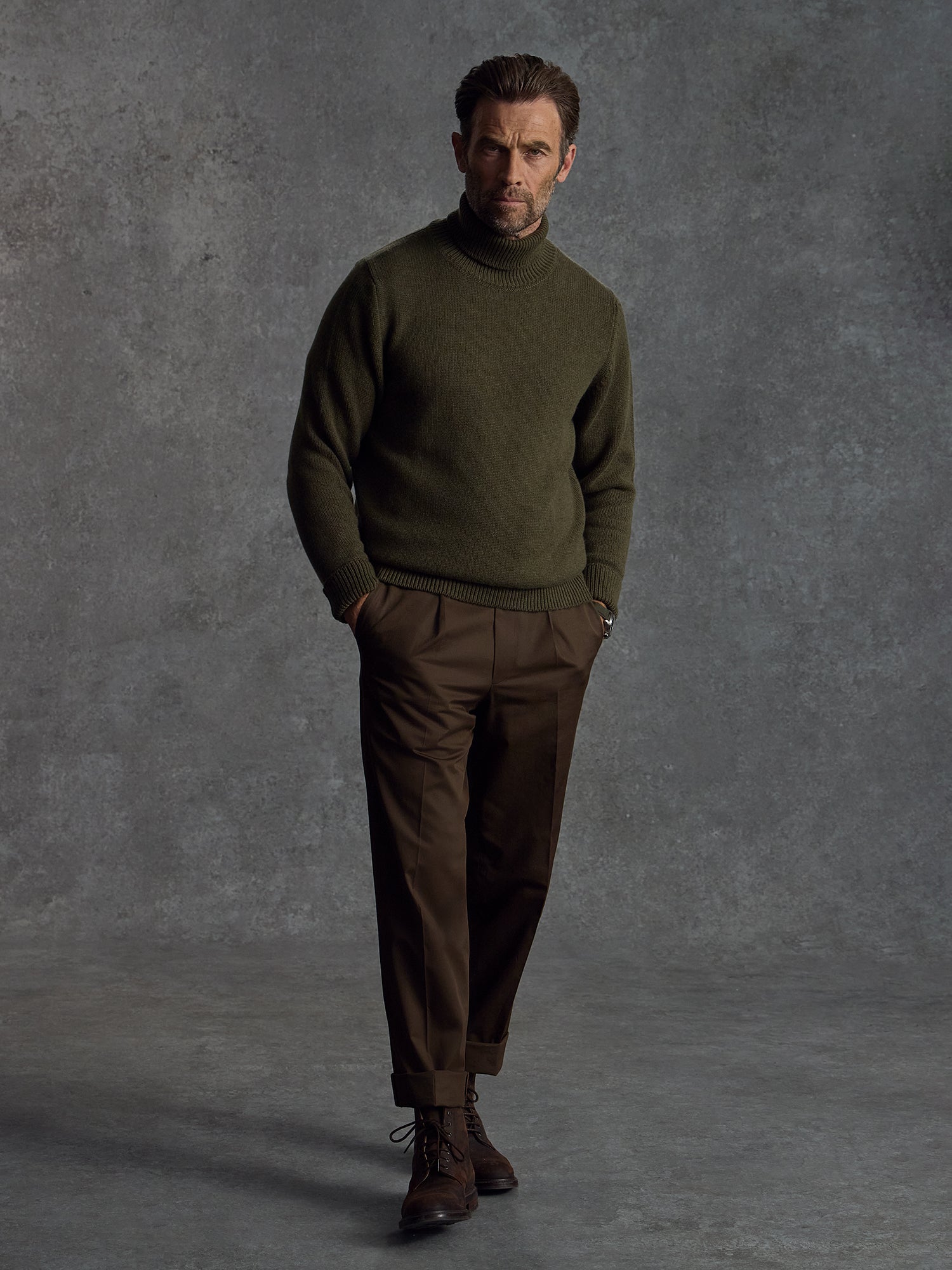 The Cashmere Submariner Rollneck Green