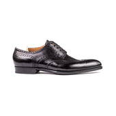 Long Wing Full Brogue Derby In Crust Calf Leather