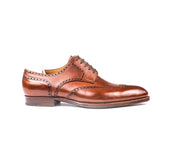 Full Brogue Derby In Mid Tabaccho Russian Calf Leather