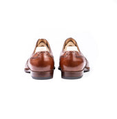 Full Brogue Derby In Mid Tabaccho Russian Calf Leather