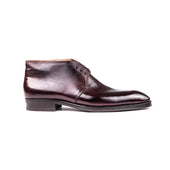 Chukka Boots With Straight Topline In Midnight Burgundy Crust Calf