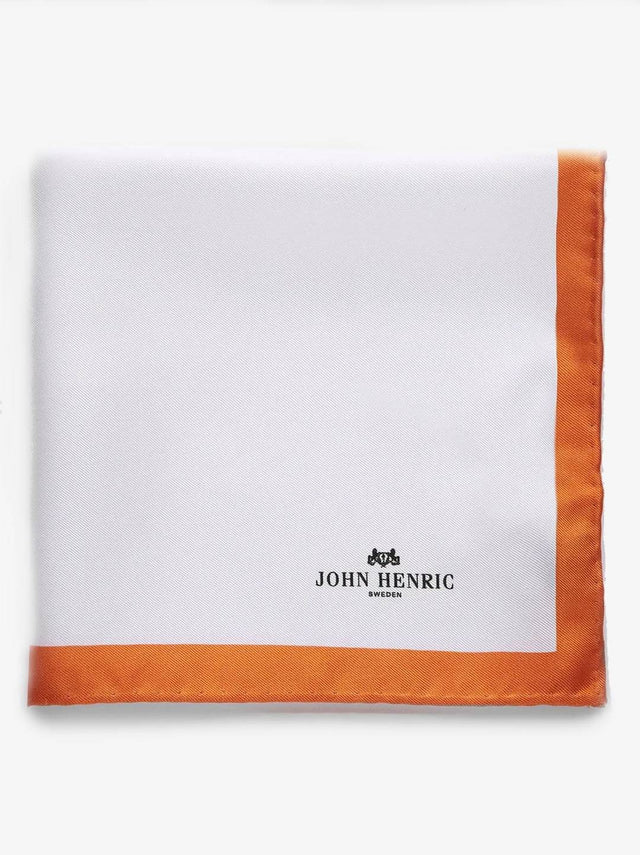 Orange & White Pocket Square
