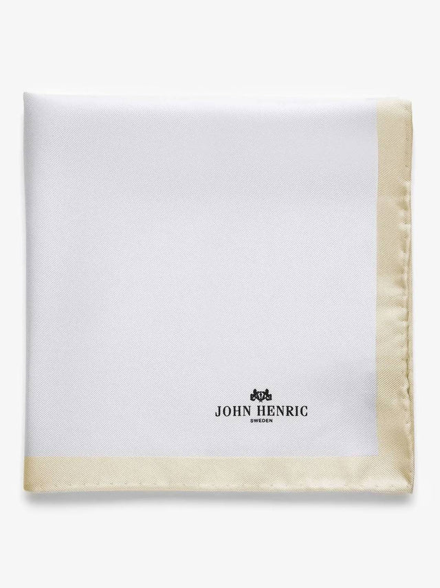 Beige & White Pocket Square