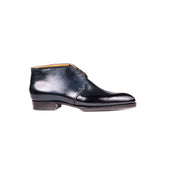 Chukka Boots With Straight Topline In Dark Blue Crust Calf