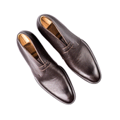 Chukka Boots Dark Brown Soft Grained Leather With Dainite Sole