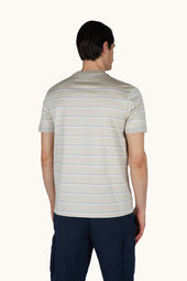 Double Mercerised Cotton Jersey T Shirt With Stripe Pattern