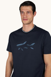 Cotton Jersey T Shirt With Shark Print