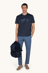 Cotton Jersey T Shirt With Shark Print