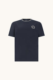 Aqua Touch Cotton T Shirt With Heraldic Embroidery