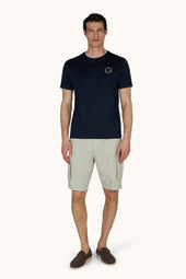 Aqua Touch Cotton T Shirt With Heraldic Embroidery