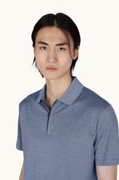 Silk And Cotton Zip Polo