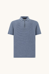 Silk And Cotton Zip Polo