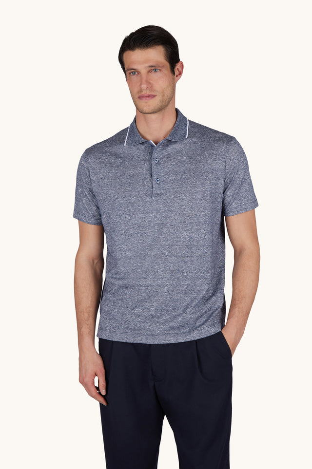 Polo in linen and cotton