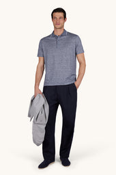 Polo In Linen And Cotton