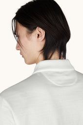 Polo Shirt In Double Mercerised Cotton Jersey With Linen Details