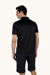 Open Collar Polo Shirt In Aqua Touch Cotton