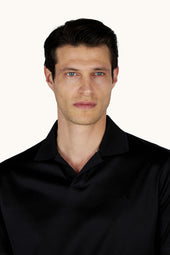 Open Collar Polo Shirt In Aqua Touch Cotton