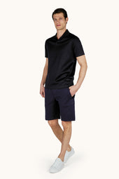 Open Collar Polo Shirt In Aqua Touch Cotton