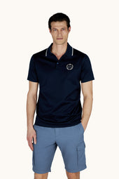 Polo shirt in Aqua Touch cotton with heraldic embroidery