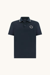Polo Shirt In Aqua Touch Cotton With Heraldic Embroidery