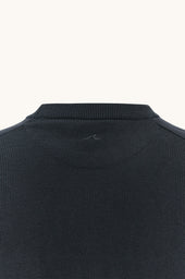 Crew Neck Sweater In Silk And Cotton With Wool And Silk Details