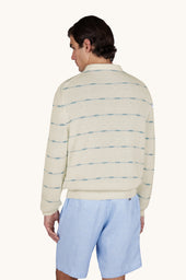 Crew Neck Sweater In Linen And Cotton Urukai With Striped Pattern