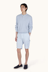 Crew Neck Sweater In Piuma Cotton And Microfiber