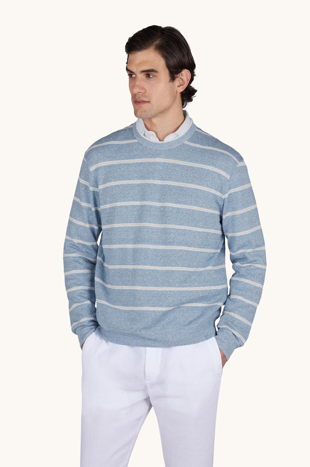 Crew‑neck sweater in linen and cotton Urukai