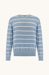 Crew Neck Sweater In Linen And Cotton Urukai