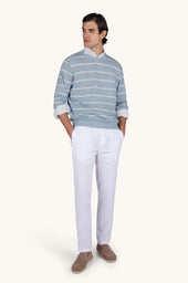 Crew Neck Sweater In Linen And Cotton Urukai