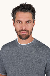 Urukai Linen And Cotton T Shirt With Double Collar