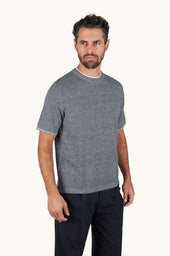 Urukai linen and cotton T-Shirt with double collar