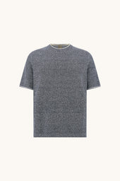 Urukai Linen And Cotton T Shirt With Double Collar