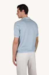 Polo Shirt With Open Collar In Piuma Cotton
