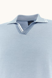 Polo Shirt With Open Collar In Piuma Cotton