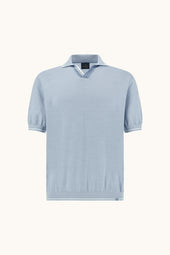 Polo Shirt With Open Collar In Piuma Cotton