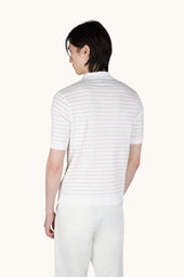 Polo In Piuma Cotton With Striped Pattern