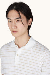 Polo In Piuma Cotton With Striped Pattern