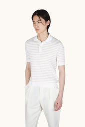 Polo in Piuma cotton with striped pattern