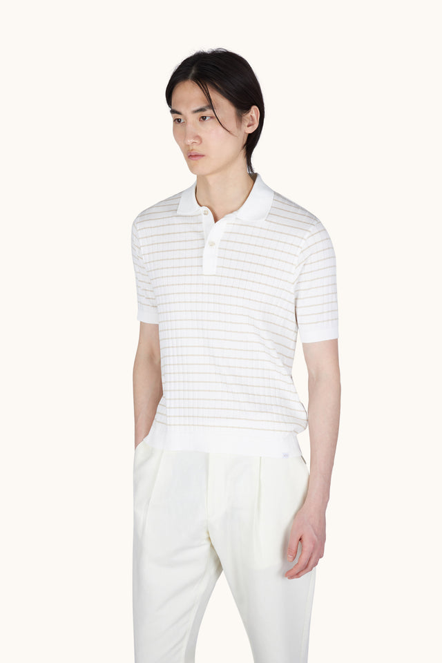 Polo in Piuma cotton with striped pattern