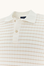 Polo In Piuma Cotton With Striped Pattern