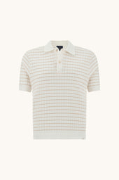 Polo In Piuma Cotton With Striped Pattern