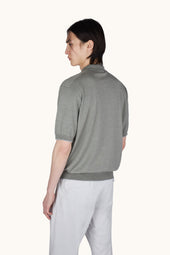 Wool And Silk Polo With Suede Details