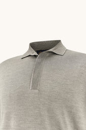 Wool And Silk Polo With Suede Details