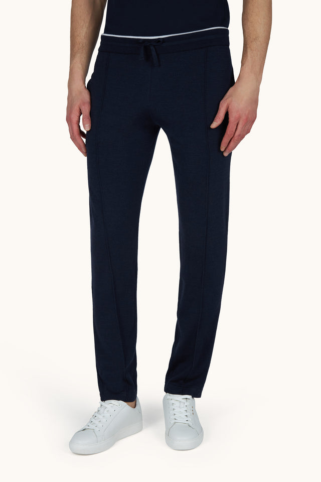 Leisure pants in wool and silk knit