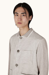 Hybrid Cardigan In Piuma Cotton And Linen